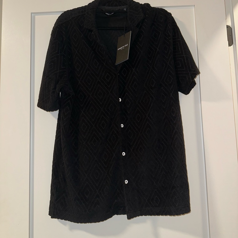 Kenneth Cole Black Casual Button Down Shirt